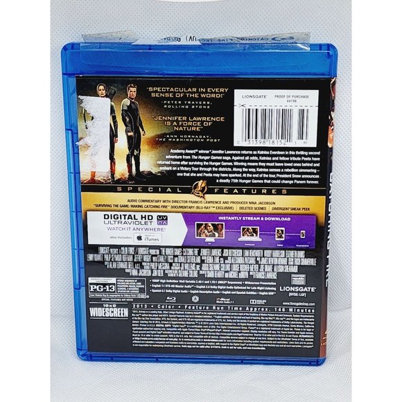 The Hunger Games: Catching Fire 2-Disk Blu Ray DVD Set with Digital HD Ultraviol - Picture 5 of 5